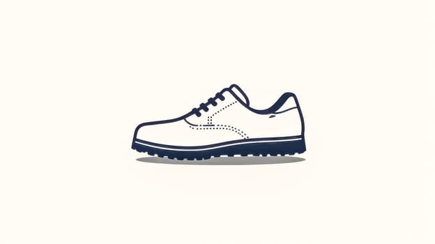 Minimalist icon of a golf shoe, featuring a clean design that embodies elegance and sophistication for representing golf, sportswear, or footwear