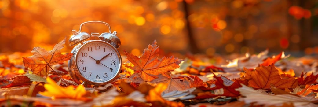 Autumn Awakening - Alarm Clock in Fallen Leaves