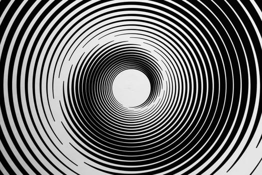 Optical illusion horizontal background. Abstract curves, geometric effect. Black and white.