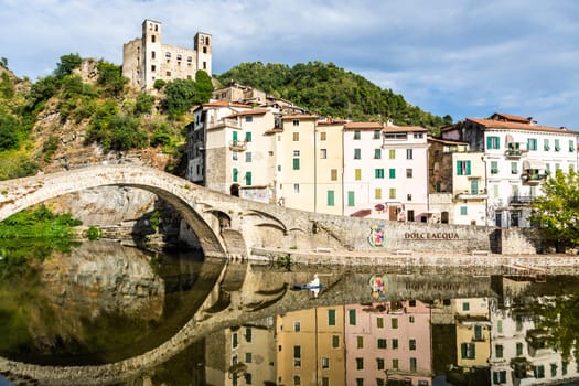 Dolceacqua, Italy - 15 August 2024: medieval village of Italy - Liguria region. Historical castle