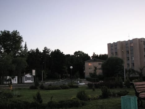 Resort village Naroch, buildings and courtyards and streets in the village.