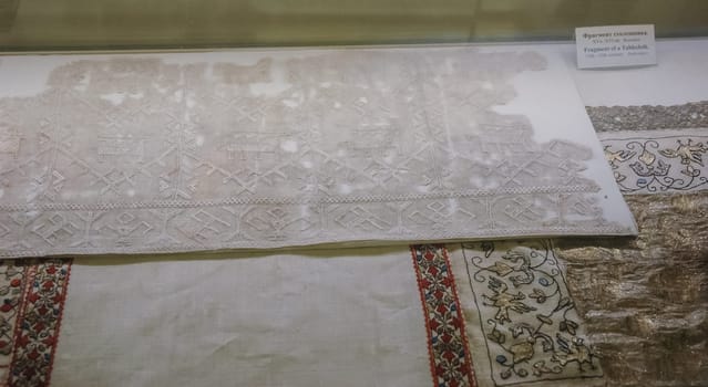 Ancient Russian fabric, Museum of Russian Culture.