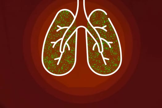 Lungs infected with coronavirus. Illustration of a person's lungs.