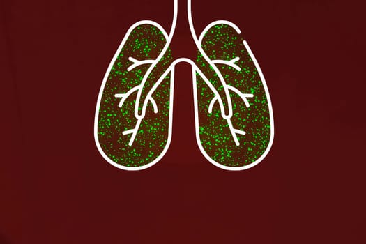 Lungs infected with coronavirus. Illustration of a person's lungs.