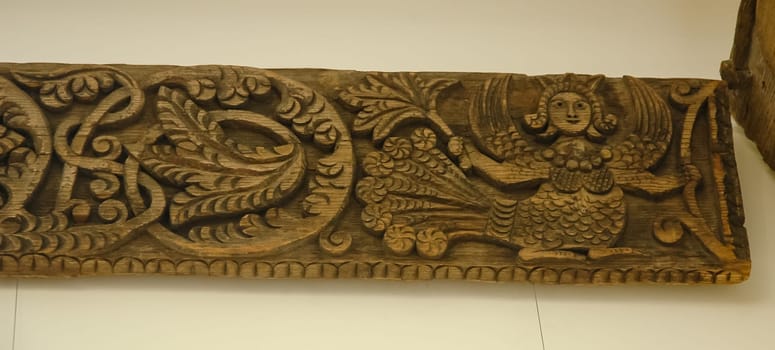Carving on wood on cash and cantikas. Ancient Russian creativity. Museum of Russian Culture.
