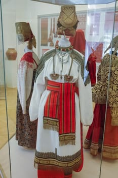 Russian national costume is a woman's suit. Clothes of the peoples of Russia.
