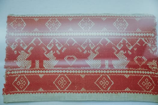 a Scarves and towels and scarves with folk Russian ornament.