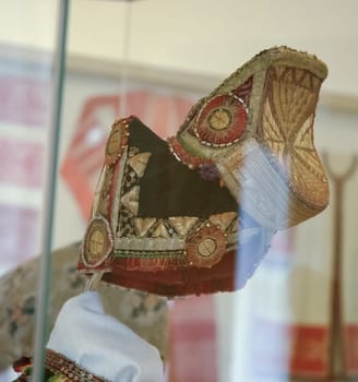 Kokoshnik, Element of the Russian national costume of women. Russian national clothing.