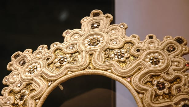 Kokoshnik, Element of the Russian national costume of women. Russian national clothing.