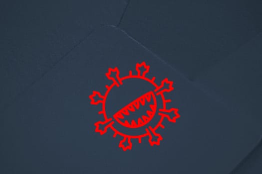 An image of the virus. Drawing a coronavirus illustration.
