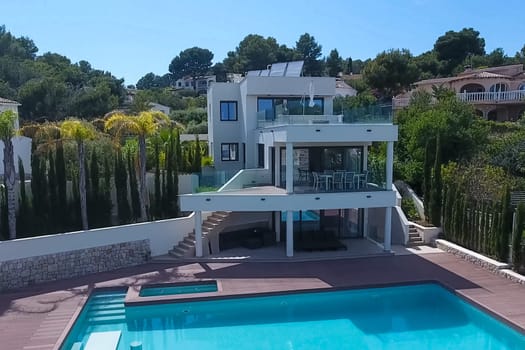 A small house with a swimming pool on the shores of the Mediterranean Sea. Accommodation in Spain.