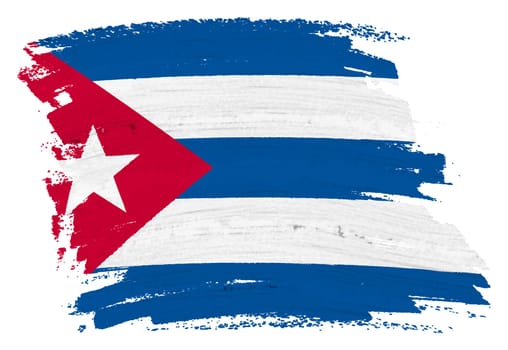 A Cuba flag background paint splash brushstroke 3d illustration with clipping path