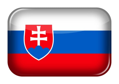 A Slovakia web icon rectangle button with clipping path 3d illustration red blue white cross
