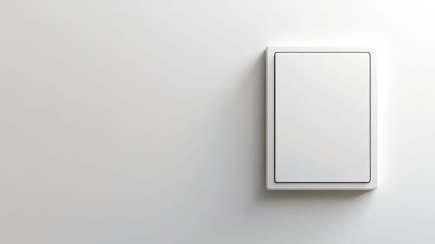 Close up view of a sleek, modern light switch mounted on a pristine white wall, representing the effortless act of illuminating a space and enhancing the overall ambiance