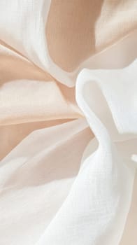 Wavy white silk cloth texture creates elegant soft fabric background, AI generated