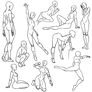 Tutorial of drawing a female body. Drawing the human body, step by step lessons.