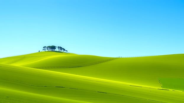 The nice green grass field with beautiful blue sky and cloud with trees