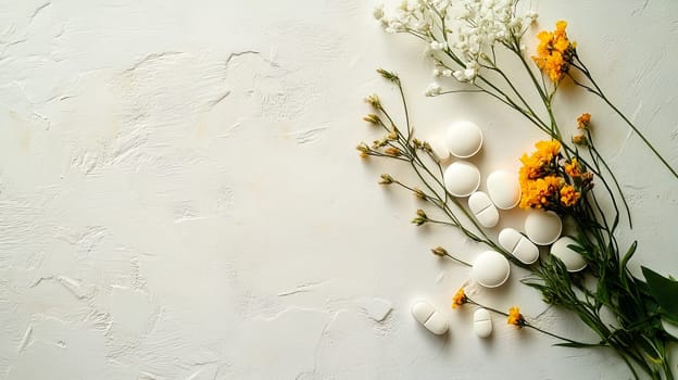 Supplements and vitamins with medicinal herbs. Selective focus. Generative AI, medical