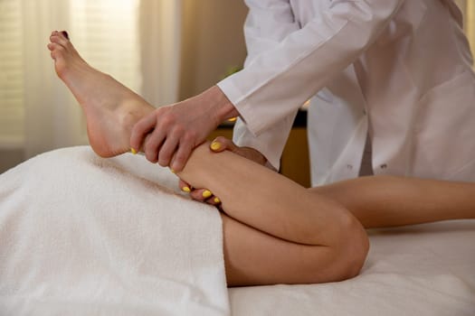 Experience a soothing leg massage treatment that beautifully promotes relaxation and overall wellness benefits