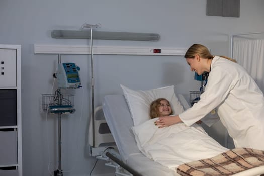 A dedicated doctor provides compassionate care to a patient in a wellequipped hospital, ensuring excellent healthcare