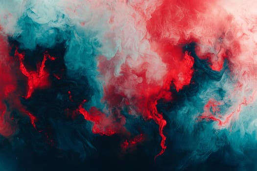 Swirling colors of red, blue, and white blend together in an abstract design, creating a captivating and vibrant visual experience.