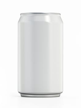 White 330ml soda can mockup. Blank package for your own designs. 3D illustration.