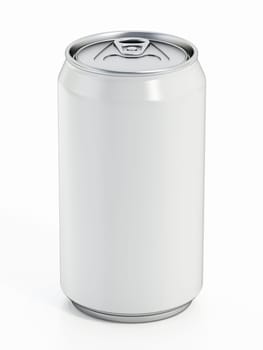 White 330ml soda can mockup. Blank package for your own designs. 3D illustration.