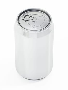 White 330ml soda can mockup. Blank package for your own designs. 3D illustration.