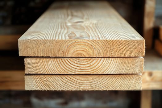 Wood building material for background and texture. Stack of wooden blocks.