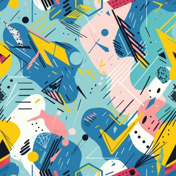 A vibrant and eyecatching abstract design featuring dynamic shapes and a variety of colors for modern decor