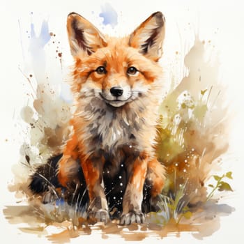 Portrait of a fox. Graphic Representation. High quality photo