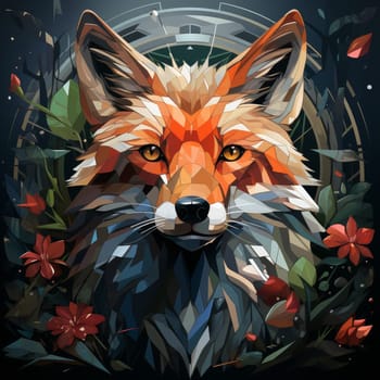 Portrait of a fox. Graphic Representation. High quality photo