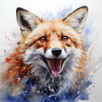 Portrait of a fox. Graphic Representation. High quality photo