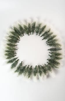 Fake fir tree branch for decorating of bouquets and home.