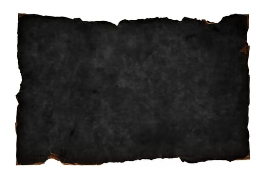 Black paper background. Old black empty paper cardboard on white background