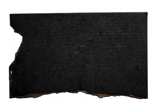 Black paper background. Old black empty paper cardboard on white background