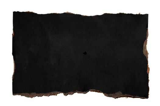 Black paper background. Old black empty paper cardboard on white background