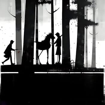 White black art texture background painting poster image wallpaper generated ai alt. High quality illustration