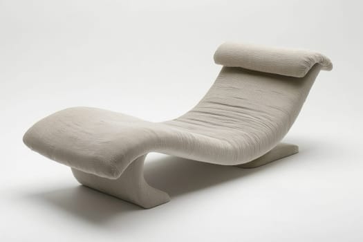 This stylish lounge chair features a unique flowing shape and soft texture, perfect for modern interior decor and relaxation.