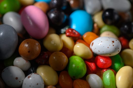 A delightful array of candies showcases an explosion of colors and shapes, bringing joy to sweet-toothed enthusiasts.