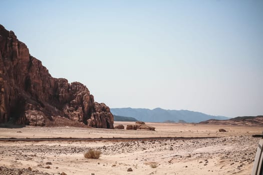 walks in a colored canyon in Egypt Dahab Sinai road in desert