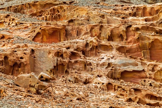 View of barren land of Timna Valley, Israel
