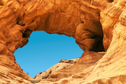 Arch in the rock. Timna park, Central Israel