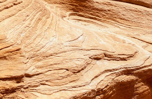 Close up of a vertical cliff in Timna Valley, Israel
