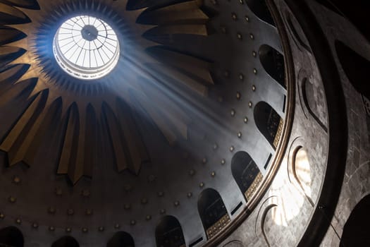 The ceiling over the grave of Christ in the holy church in Jerusalem, Izrael