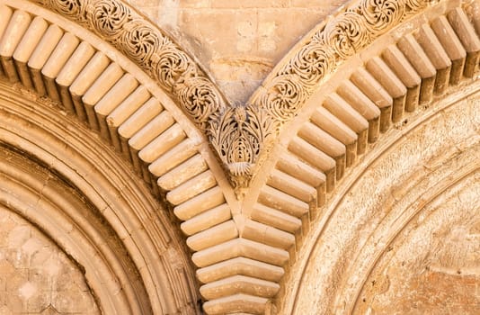Detail of a temple portal, abstract symmetric architecture