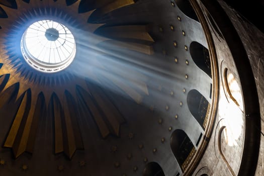 The ceiling over the grave of Christ in the holy church in Jerusalem, Izrael