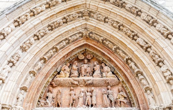 Entrance to the gothic Iglesia de San Esteban, Burgos, Spain