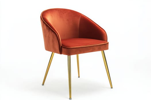 This velvet chair features a sleek design with golden legs, perfect for adding elegance to contemporary living spaces.