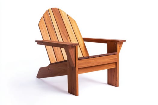 This wooden chair showcases a sleek design, ideal for relaxing outdoors during warm afternoons or gatherings with friends.